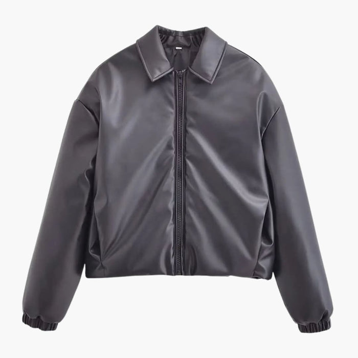 Women’s Simple Bomber Jacket with Relaxed Fit