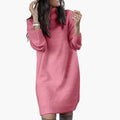 Women’s Sweater Dress with Collar Neckline and Long Sleeves
