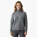 Women’s Turtleneck Sweater with Long Sleeves and Ribbed Texture