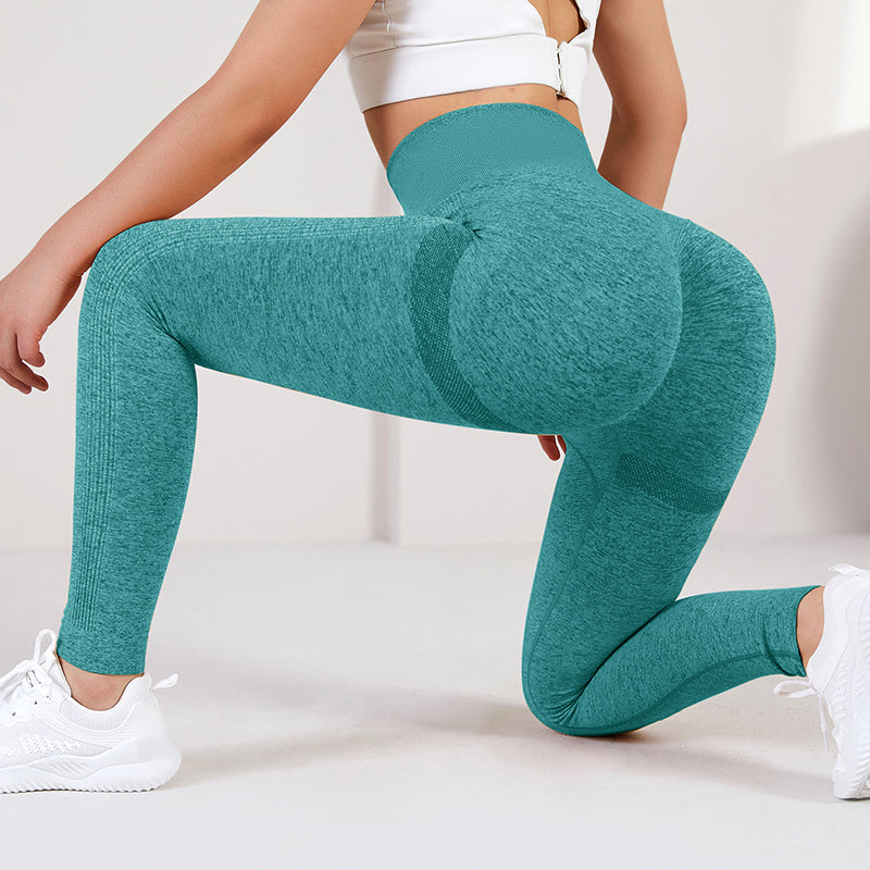 Woman wearing seamless push up leggings