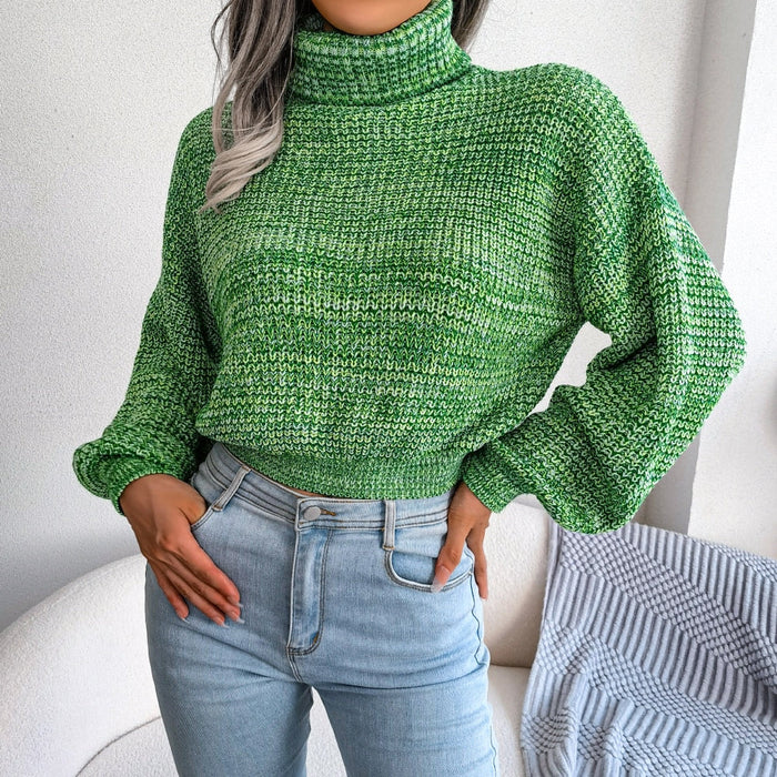 Women's Turtleneck Sweater Long Sleeve Chunky Knit