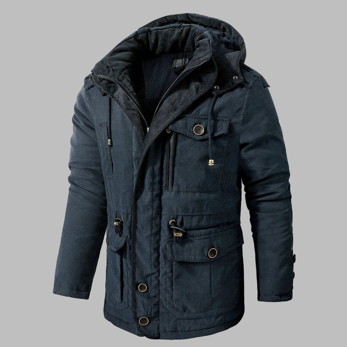Men's Multi-Pocket Hooded Parka Winter Coat