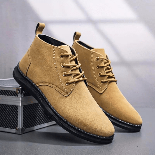Men's Lace-Up Chukka Boots with Stitched Sole